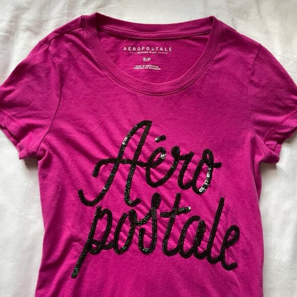 Pink Sequin Aero Baby Tee - Picture 2 of 6